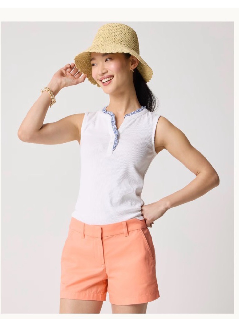 NWT J Crew Chino Shorts Sz 8 Coral | Orange | Salmon 5 inch Summer Cotton Preppy